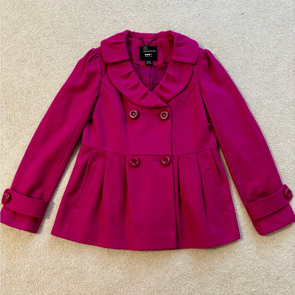 1 Madison Pink Double-Breasted Coat Size Medium